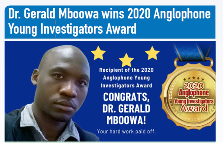 Dr. Gerald Mboowa wins 2020 Anglophone Young Investigators Award